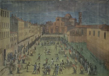 Ein öffentliches Fest auf der Piazza Santo Spirito, Florenz, 1555
